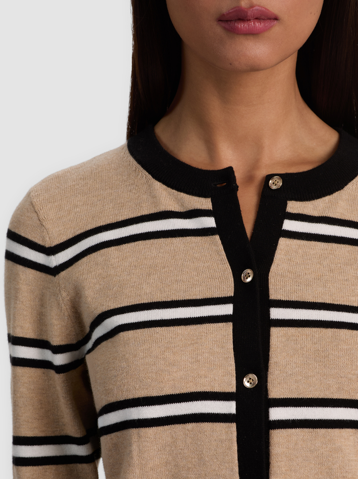 DOLLIE STRIPED CARDIGAN - BEACH DAY STRIPE SM image 3 - ALICE + OLIVIA