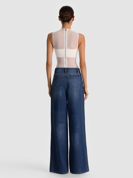 OFF WHITE-BANDEAU SLEEVELESS BODYSUIT
