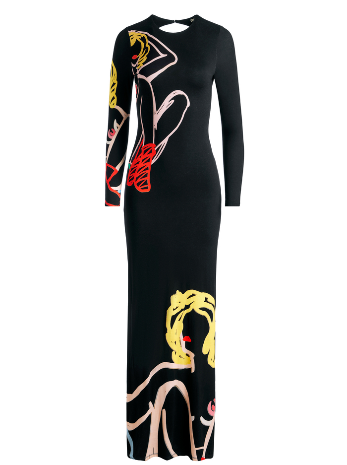 A+O X TOM WESSELMANN DELORA OPEN BACK MAXI DRESS - NATURAL BEAUTY image 5 - Alice And Olivia