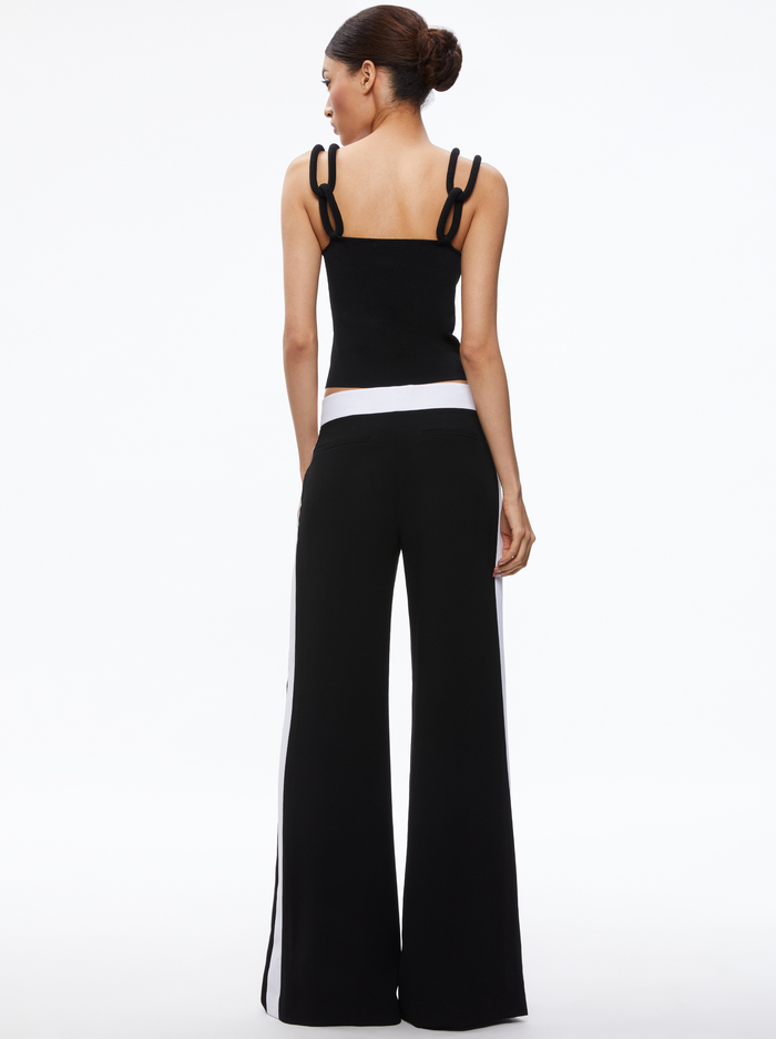 GRETEL TOP WITH CHAIN CORD STRAPS - BLACK image 1 - Alice And Olivia