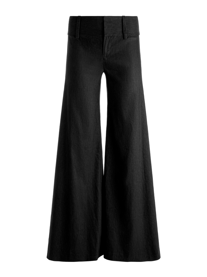 OLIVIA WIDE LEG LINEN PANT - BLACK image 5 - ALICE + OLIVIA