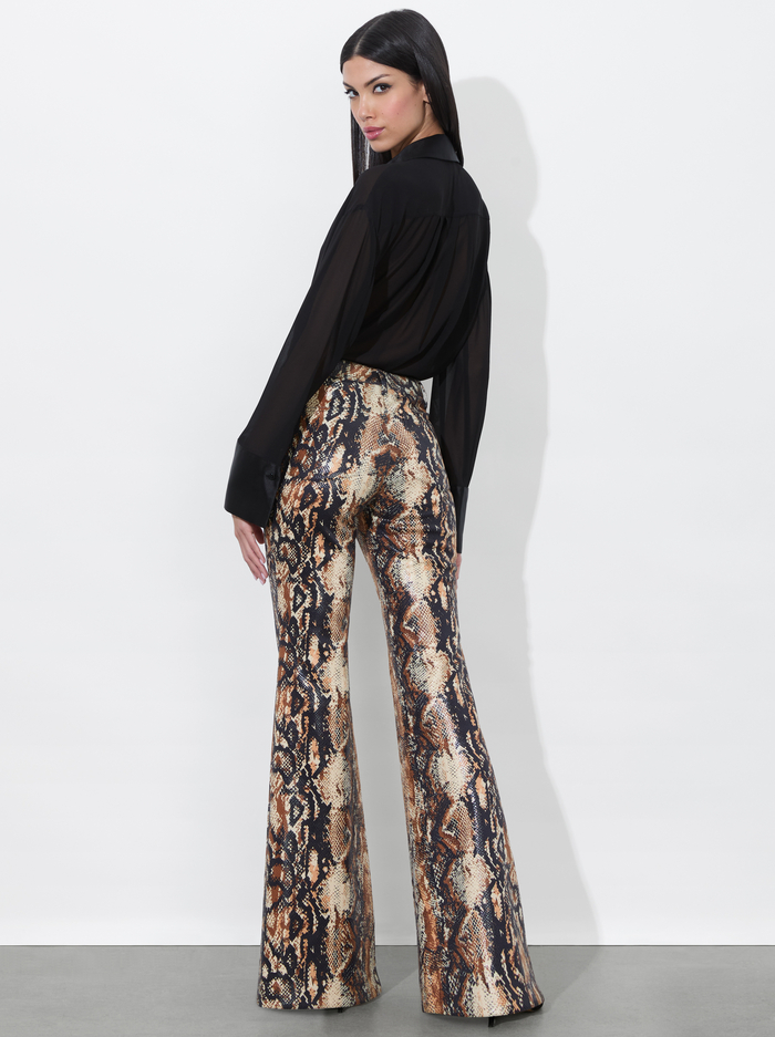 CRISTENA VEGAN SNAKE PANT - CAMEL/BLACK SNAKE image 2 - Alice And Olivia