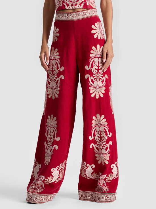 SERENADE DARK CHERRY-ATHENA EMBROIDERED PANT