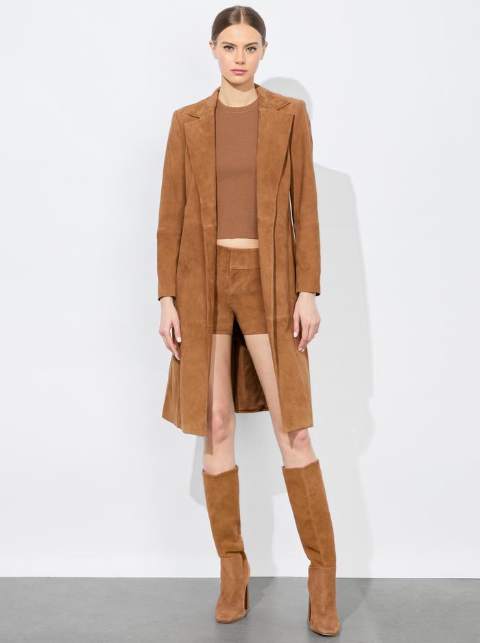 KARLEY SUEDE COAT - CAMEL - Alice And Olivia