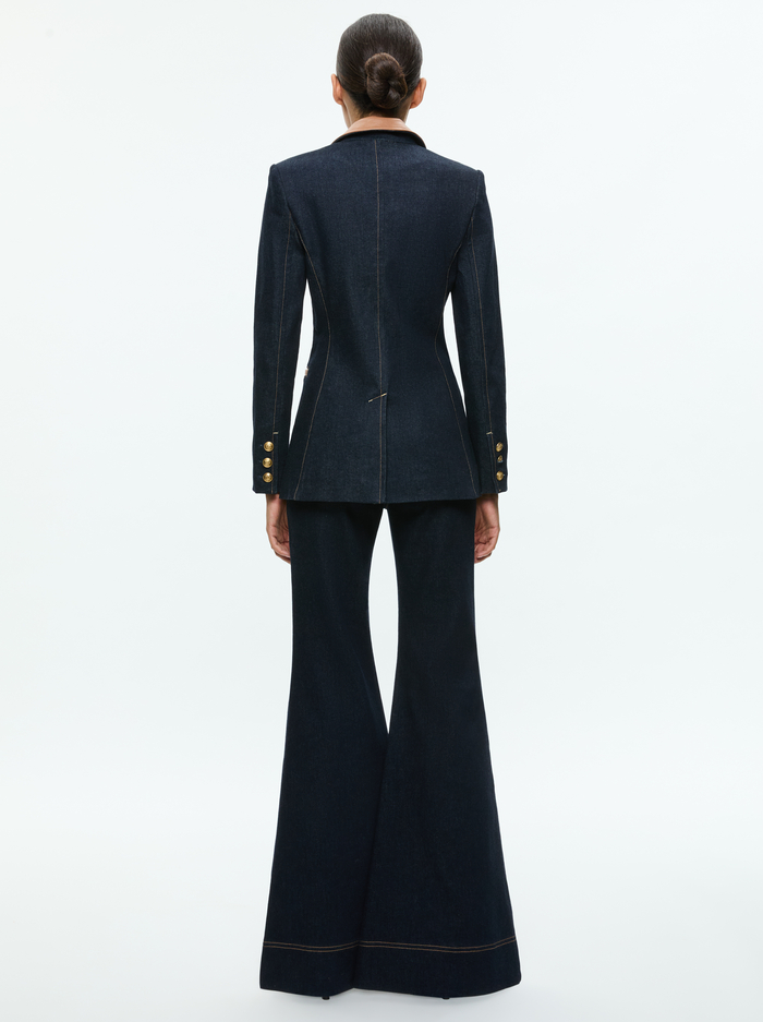 BREANN FITTED BLAZER - DARK RINSE image 2 - Alice And Olivia