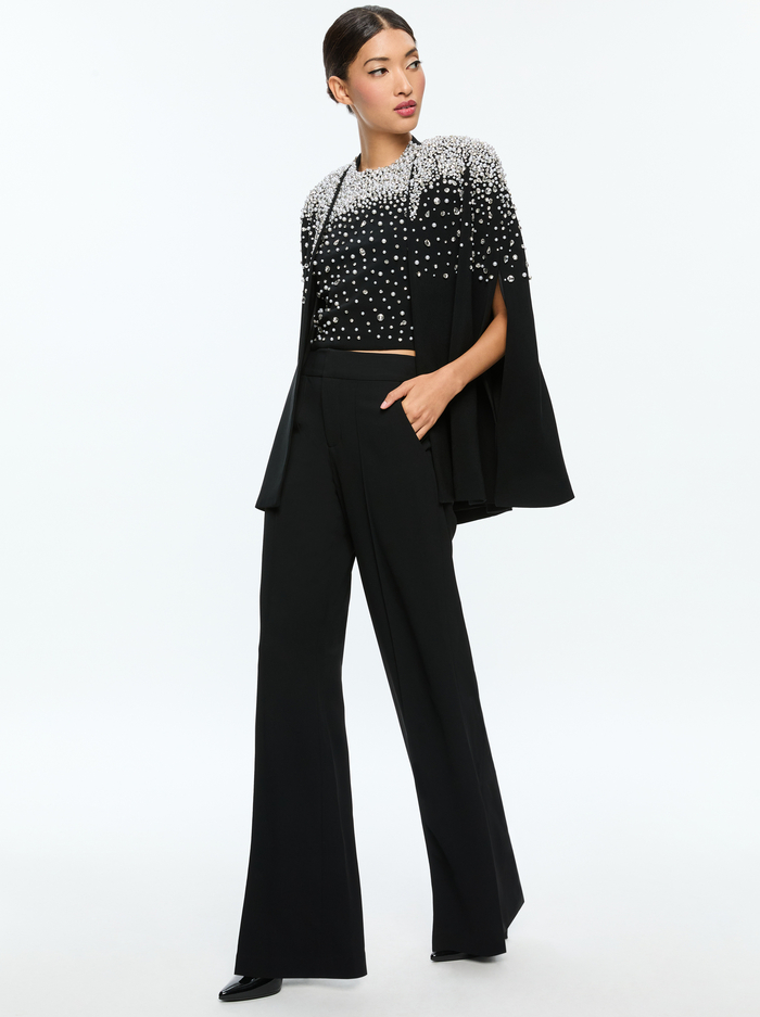 KIESHA EMBELLISHED CAPE - BLACK/SILVER image 5 - Alice And Olivia