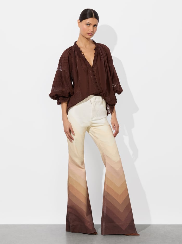 JOSEPHINE BLOUSE - MOCHA image 4 - Alice And Olivia