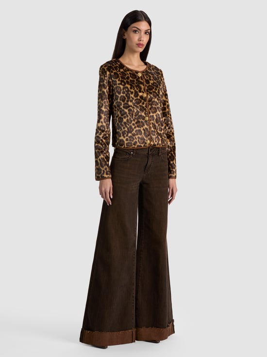 SPOTTED LEOPARD-ALMA FAUX FUR COAT