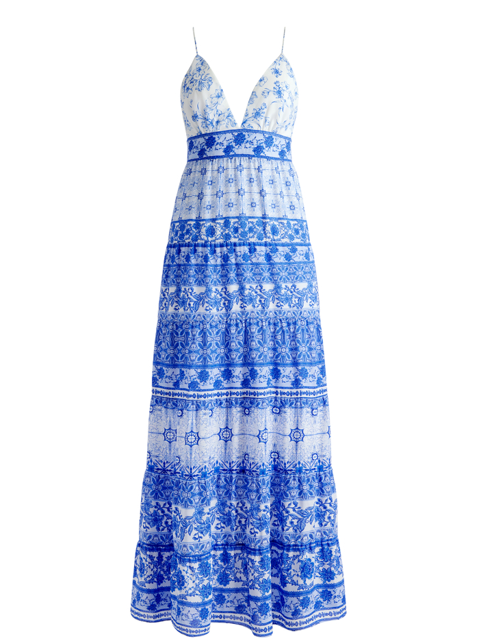 KAROLINA TIE BACK MAXI DRESS - GREEK TILE image 5 - Alice And Olivia