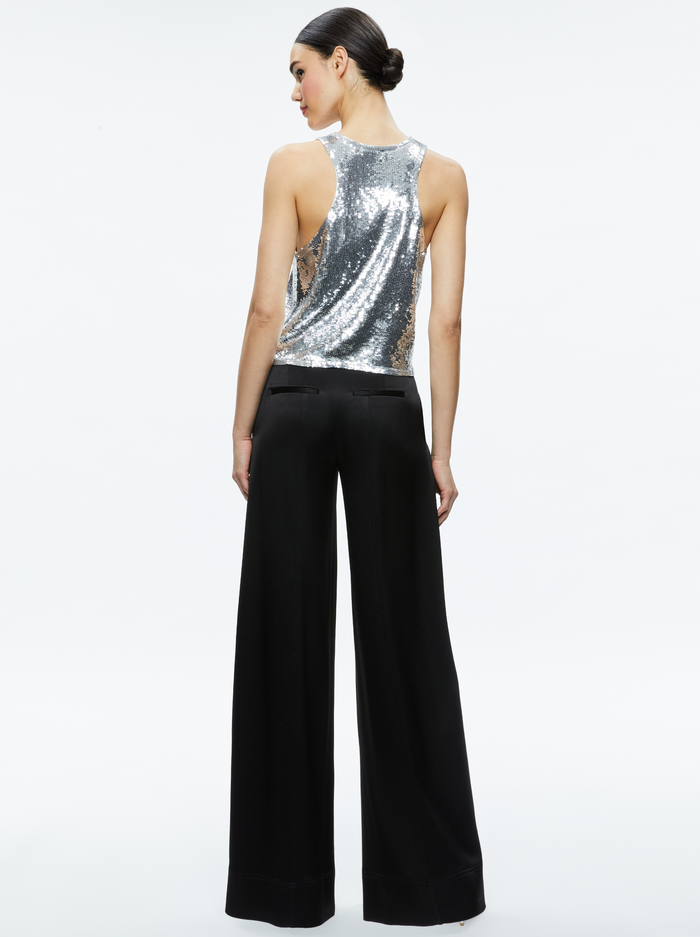 AVRIL SEQUIN BOXY TANK - SILVER image 2 - Alice And Olivia