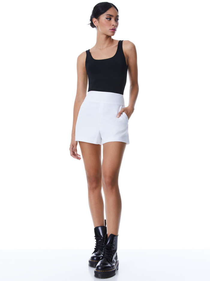 DONALD HIGH WAIST SHORT - WHITE image 4 - Alice And Olivia