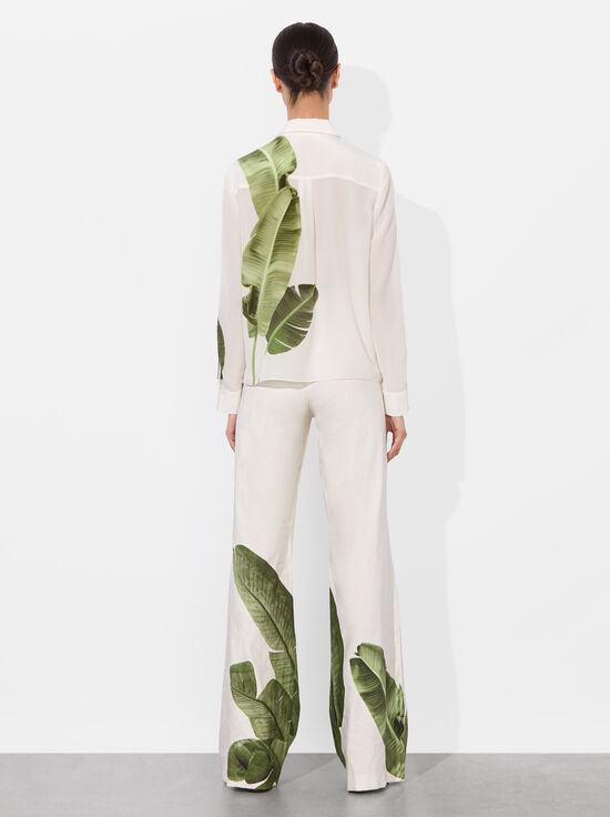 JUNGLE PALM OFF WHITE-WILLA SILK BLOUSE