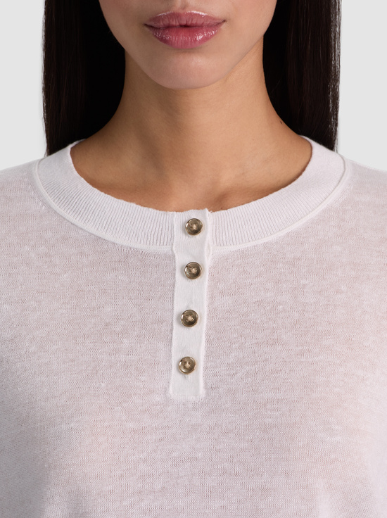 SOFT WHITE-ALAINA LINEN HENLEY