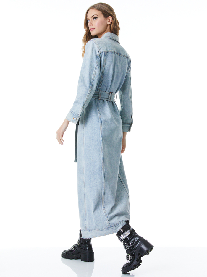 DAREN MAXI DENIM JACKET - ROCKSTAR BLUE image 1 - Alice And Olivia