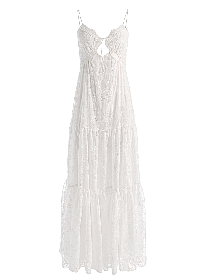 NICKY LACE TIERED MAXI DRESS - OFF WHITE image 5 - ALICE + OLIVIA
