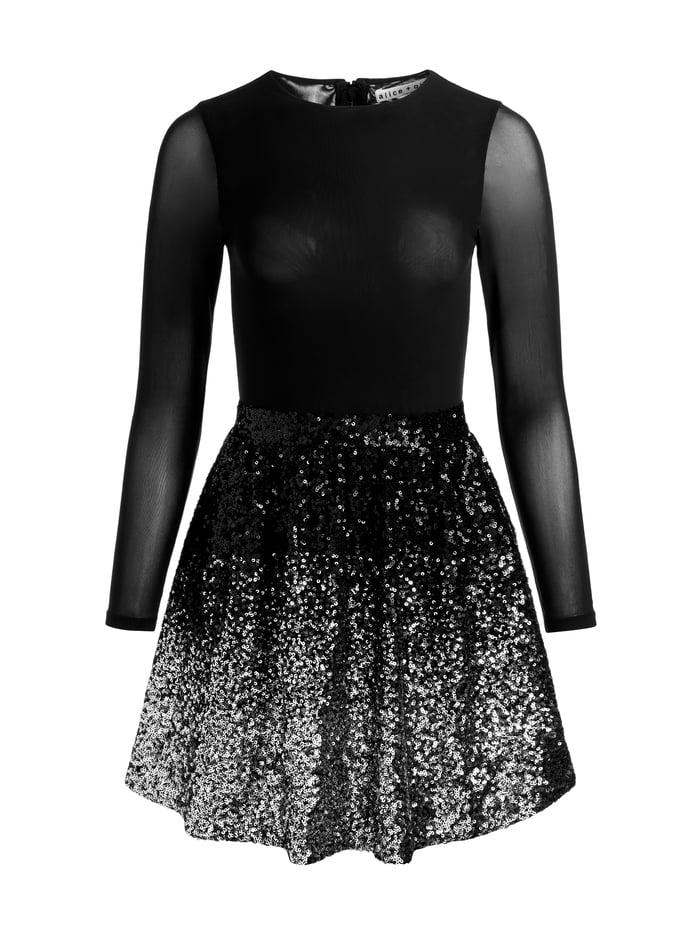 CHARA EMBELLISHED MINI DRESS - BLACK/MULTI image 5 - Alice And Olivia
