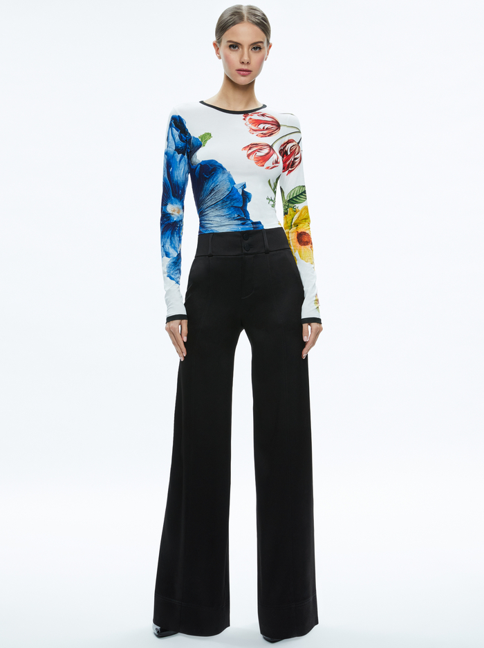 DELAINA LONG SLEEVE CROP TOP - LE PARISIEN image 2 - Alice And Olivia