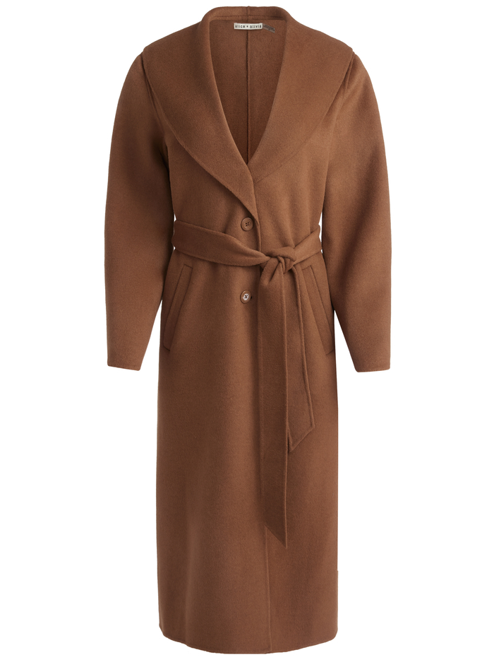 MARCELENE MIDI COAT - CAMEL image 5 - Alice And Olivia