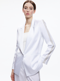 DENNY BLAZER WITH CRYSTAL TRIM - WHITE