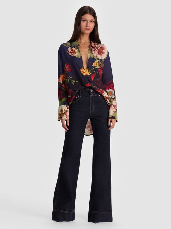 MAGIC GARDEN GRADIENT-FINELY OVERSIZED BUTTON DOWN