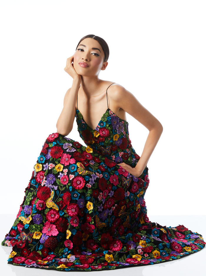 DOMENICA EMBELLISHED BALL GOWN - MULTI image 4 - ALICE + OLIVIA