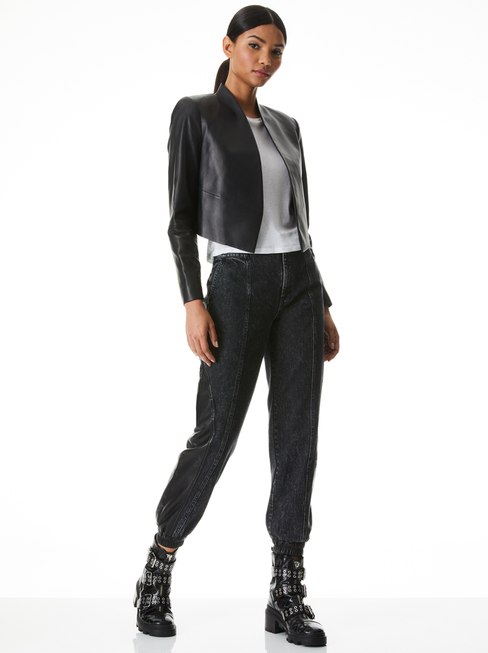 HARVEY LEATHER JACKET - BLACK image 4 - Alice And Olivia