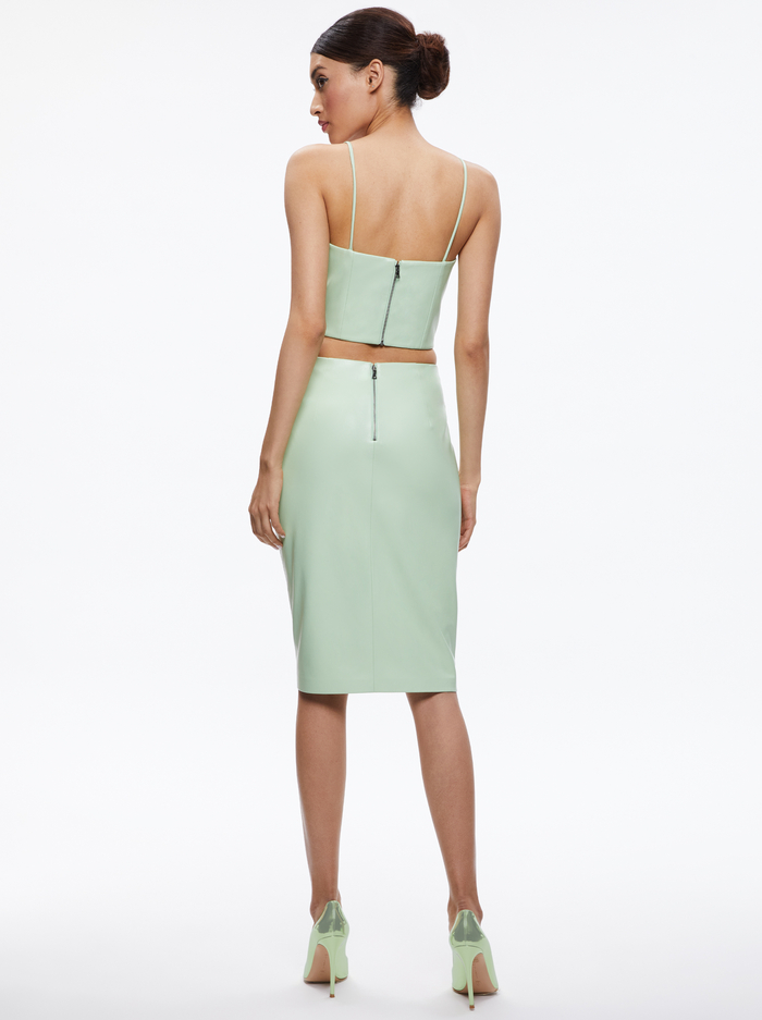PEARLE VGNLTR SPGHTI STR BSTR - PISTACHIO image 1 - Alice And Olivia