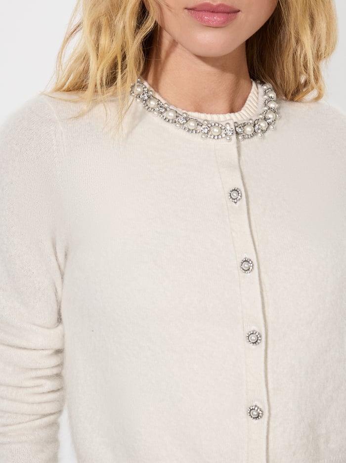 DOLLIE CASHMERE CARDIGAN - ECRU image 3 - Alice And Olivia