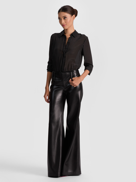 BLACK/OFF WHITE-WILLA SILK BODYSUIT