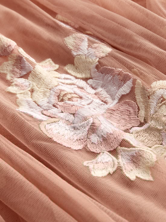 DEEP PEARL BLUSH MULTI-AZRIELLA EMBROIDERED MAXI GOWN CAPE