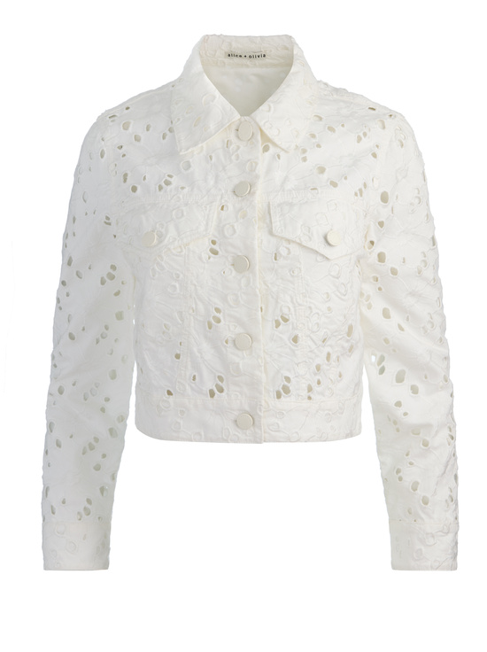 OFF WHITE-CHLOE LASER-CUT DENIM JACKET