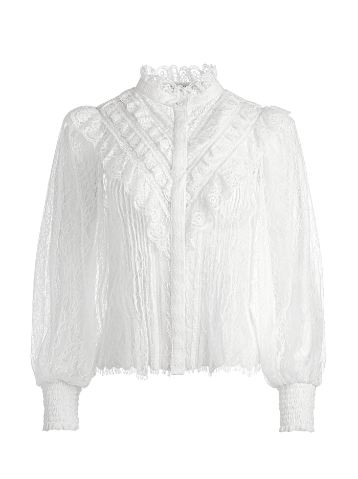 RHEBA LACE BLOUSE - OFF WHITE image 5 - Alice And Olivia