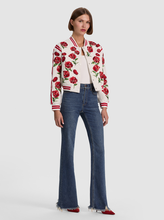 KERI EMBELLISHED VARSITY JACKET - SUMMER POPPY image 5 - ALICE + OLIVIA