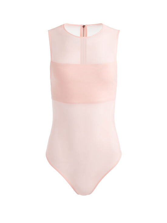 PINK BLOOM-BANDEAU SLEEVELESS BODYSUIT