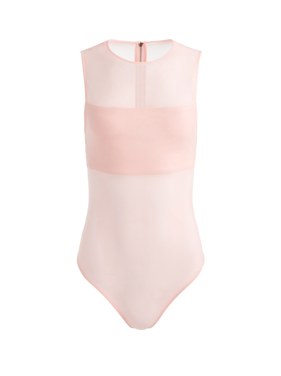 PINK BLOOM-BANDEAU SLEEVELESS BODYSUIT
