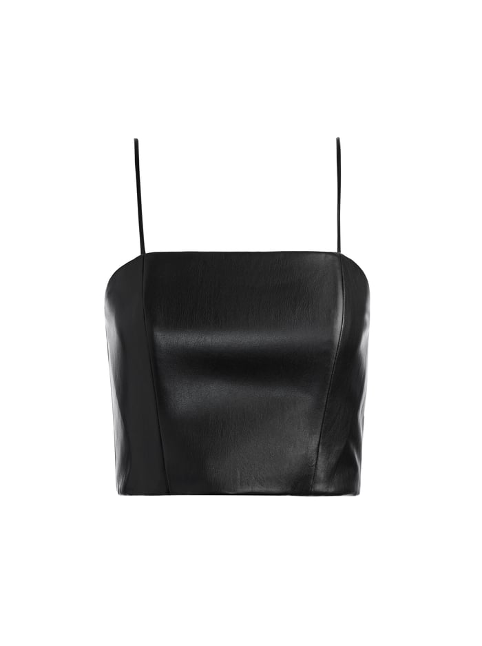 PEARLE VEGAN BUSTIER - BLACK image 5 - Alice And Olivia