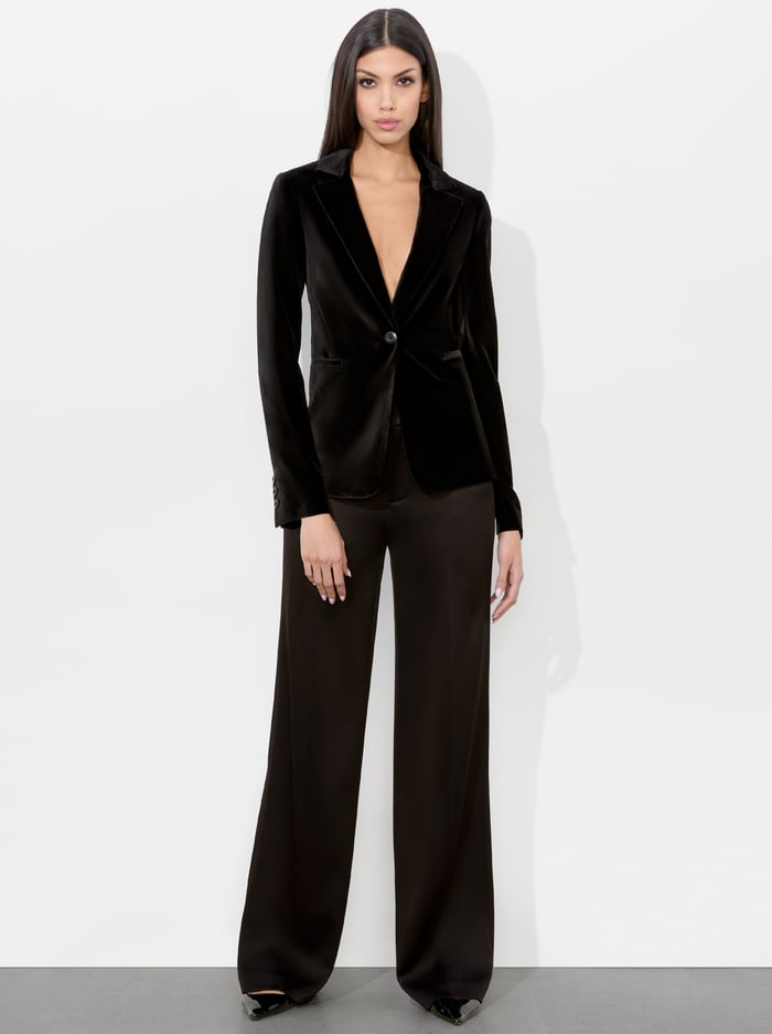 MACEY VELVET BLAZER - BLACK image 1 - Alice And Olivia