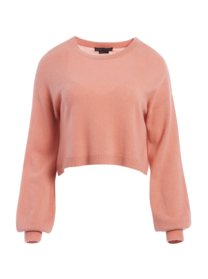 ANSLEY WIDE SLEEVE CROPPED SWEATER - ROSE TAN image 5 - ALICE + OLIVIA