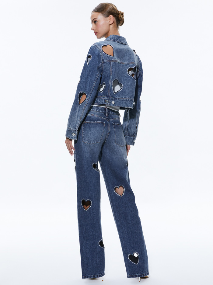 KARRIE EMBELLISHED HEART JEAN - TRUE BLUES DARK image 1 - Alice And Olivia