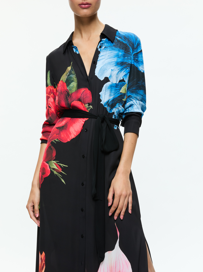 CHASSIDY MAXI SHIRT DRESS - LE PARISIEN BLACK image 1 - Alice And Olivia