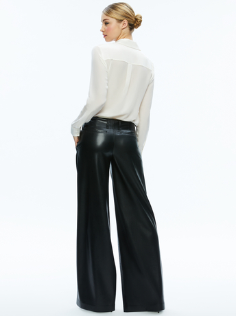 BLACK-ANDERS VEGAN LEATHER LOW RISE PANT