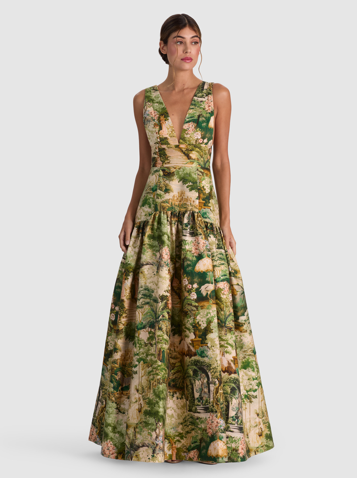 LILA STRUCTURED GOWN - TERRAIN LG image 3 - ALICE + OLIVIA