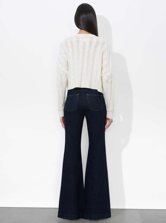 ECRU-CECILIE CABLEKNIT CARDIGAN