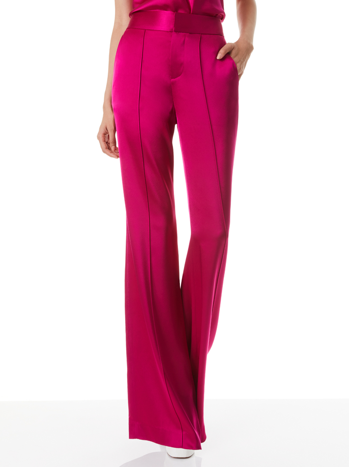 DYLAN HIGH WAISTED WIDE LEG PANT - RASPBERRY - Alice And Olivia