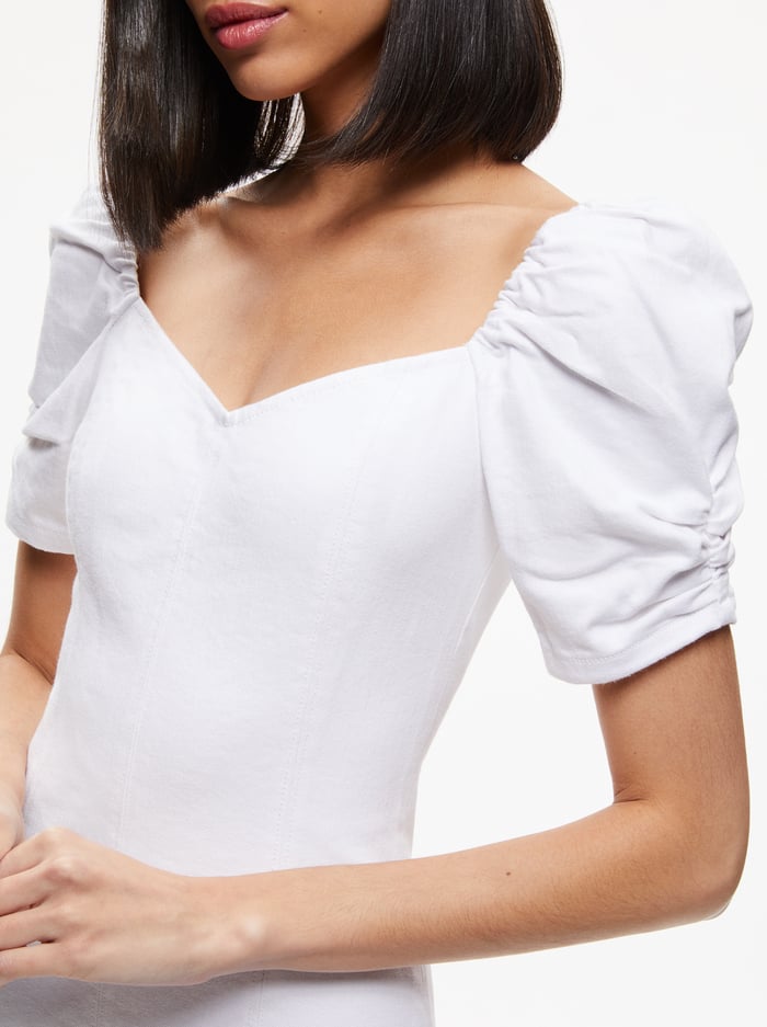 MIMI DENIM MINI DRESS - VINTAGE SUGAR image 3 - Alice And Olivia