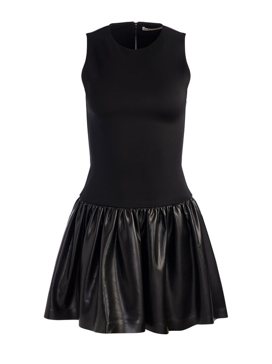 BLACK-ELLA DROP WAIST MINI DRESS