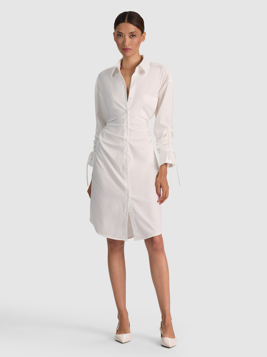 OFF WHITE-DENISE MIDI SHIRT DRESS