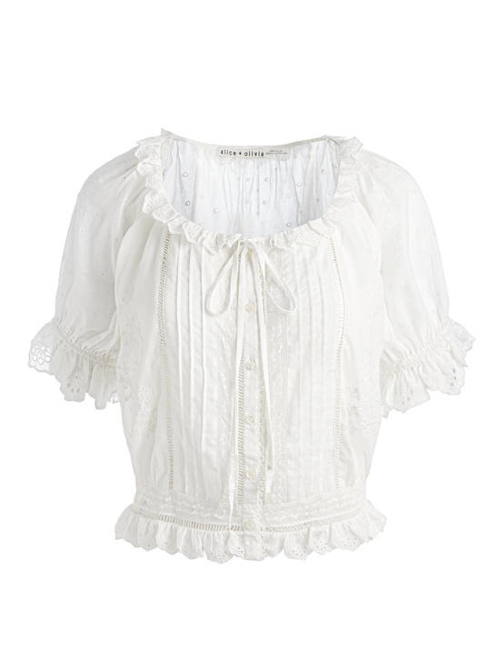 OFF WHITE-MCLAINE PUFF SLEEVE BLOUSE