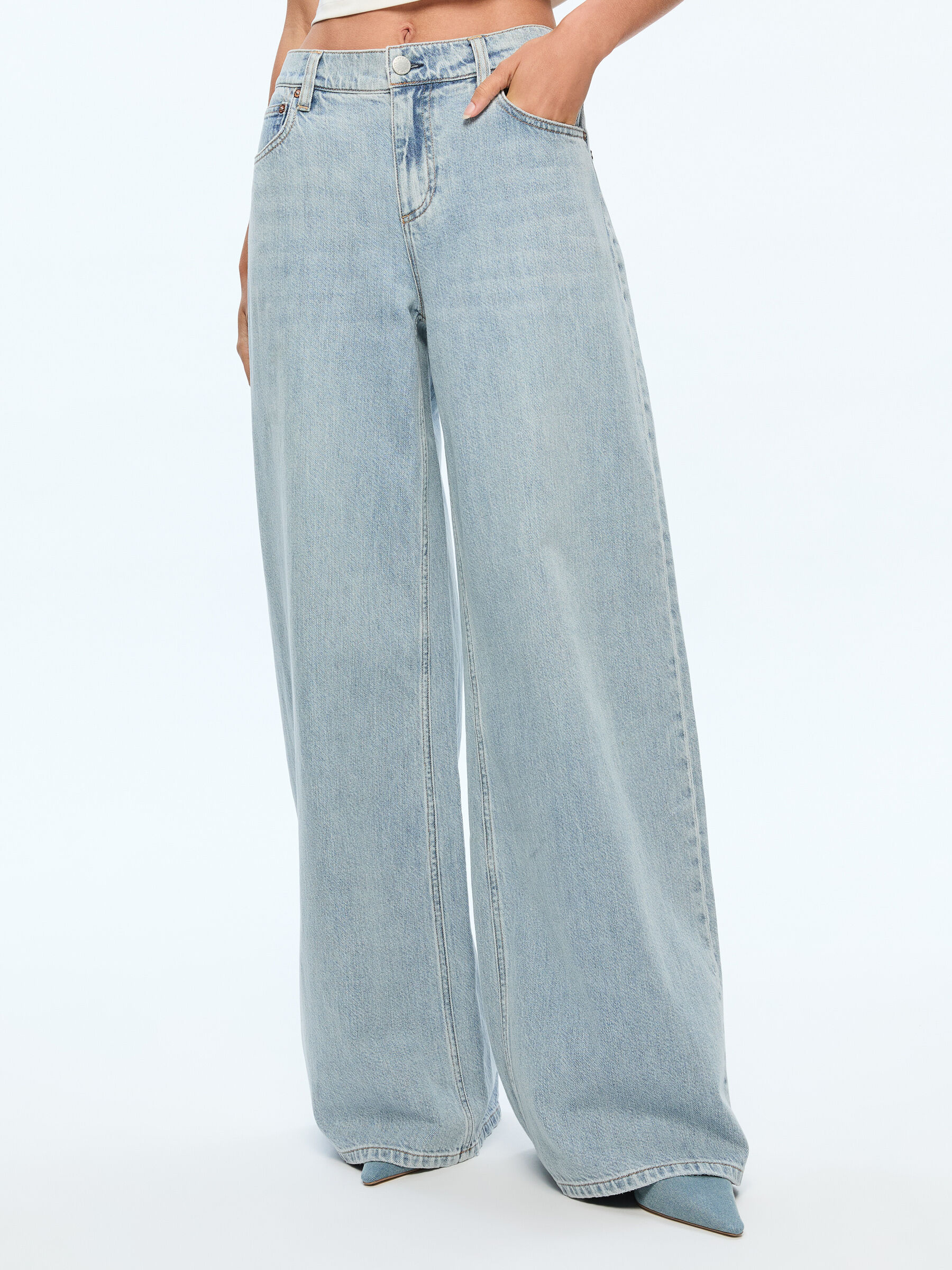 Alice and olivia wide leg jeans top