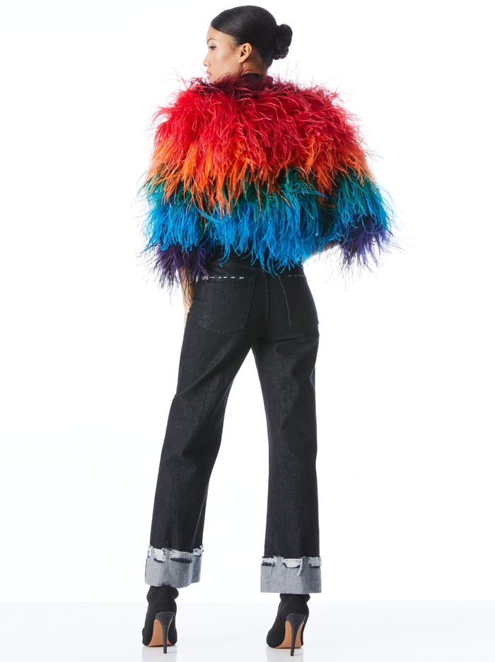 KIDMAN FEATHERED JACKET - MULTI image 1 - Alice And Olivia